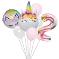 Unicorn birthday party kit with pink latex balloons and number two foil balloon set - Birthday Unicorn Set Number 2