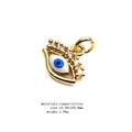 Ciondolo malocchio dorato con zirconi blu e bianchi in rame e finitura in smalto - 9# Malocchio stile B