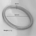 Silver flexible snake bone bracelet, 8mm wide, 60mm diameter, stainless steel bangle - 8mm Wide (60mm Diameter) / Steel