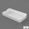 White 200x100mm rectangle pegboard shelf tray made of durable plastic for wall storage - Medium Shelf - White