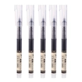 Set di 5 penne roller a inchiostro liquido nero con fusto trasparente graduato - Confezione Singola / Nero