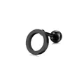 Macro di orecchini a perno minimalisti in acciaio al titanio nero con chiusura a sfera - Nero Tondo
