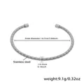 Silver stainless steel spring spiral cuff bracelet with size S measurements and details - S / Spiral Spring Coil Style (Z161) / Steel