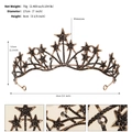 Specifiche dettagliate della corona di stelle in bronzo con strass neri e dimensioni reali - Stile Strass Nero Bronzo (TS-J2761BLK)