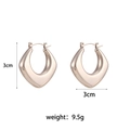 Golden teardrop geometric hoop earrings in polished stainless steel with 3cm dimensions - Hollow Metal Rhombus Stainless Steel Earrings - Silver