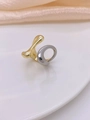 Minimalist double-color spiral ring in gold and silver with fluid geometric design - Adjustable Open / Bi-color Ring C