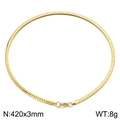 Minimalist 6mm golden snake bone necklace with lobster clasp, 420mm length jewelry piece - Smooth Minimalist Style (KN28355-Z)