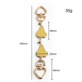 Golden handbag chain replacement with yellow pear charms and leaf details 190mm - Pear