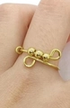 Vergoldeter verstellbarer Anti-Angst-Spinner-Ring mit drei beweglichen Perlen am Finger - Einheitsgröße / Vier-Perlen-Stil / Gold