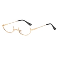Goudkleurig metalen brilmontuur met halve rand voor dames in retro design perspectief - Gouden Rand