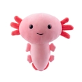 Soft pink axolotl plush toy with fluffy gills and tail in a standing pose - Red Pink