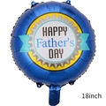 Blue 18 inch Father's Day round foil balloon with Happy Father's Day metallic print - 18 inch Father's Day Round Balloon 005