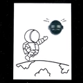 20mm natural green agate crystal stone in Saturn shape on astronaut art card - India Agate