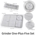 5-piece silicone mold set for maple leaf rolling tray and grinder DIY resin crafts - 5-in-1 Grinder & Tray Set Mold