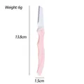 Rosa klappbarer Augenbrauenrasierer mit Schutzhülle, Gewicht 6g, Länge 13,8cm, für Damen - Rosa faltbarer Augenbrauenrasierer