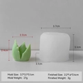 3D succulent silicone mold for DIY candles with small flower bud shape and dimensions - Cactus J-0688