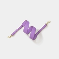 Adjustable purple leather shoulder strap for handbags with premium gold metal swivel hooks - Purple Gold