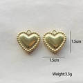 Golden heart charms for DIY jewelry, 1.5cm stainless steel pendants for punk earrings - 9 Dotted Border Heart