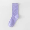 Calze a metà polpaccio in cotone lavanda minimaliste con comodi polsini a coste - Viola