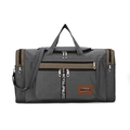 Bolso de viaje plegable gris de gran capacidad con correas marrones y correa de hombro - Gris Pequeño