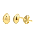 Polished gold egg-shaped stud earrings in minimalist S925 sterling silver finish - Gold