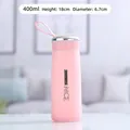 Pink 400ml portable vacuum flask with matte finish and silicone carrying strap - 400ml / Pink Nice