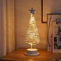 Christmas tree wire night light with warm LED glow and white base for cozy room decor - Christmas Tree / Christmas Tree White