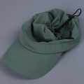 Detailed close-up view of a green quick-dry drawstring baseball cap for outdoor sports - M (56-58cm) / Green