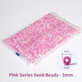 3mm pink and white glass seed beads mix for DIY jewelry making in large bag - Pink Tones Mixed 3mm