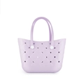 Wasserdichte lavendelfarbene EVA Strandtasche mit Löchern und robusten Griffen - Hellviolett
