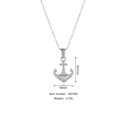 Collana con ciondolo ad ancora in acciaio inossidabile argento con pietre, 18,5mm - Stile Ancora (N0140S) / Color Acciaio