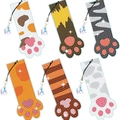 Set di 6 segnalibri diamond painting a zampa di gatto con ciondoli a nappa assortiti - SQ-150 (Forma a Zampa di Gatto/Ciondolo Iridescente/Set da 6) / Vari materiali disponibili