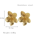 Orecchini a perno a forma di fiore in acciaio inossidabile dorato spazzolato vintage - Coppia d'oro