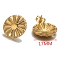 Clous d'oreilles fleur 17mm en acier doré avec fermoirs papillon pour création de bijoux - 17MM Rond Ondulé / Or A (17MM)