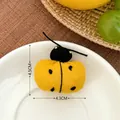 Cute knitted yellow bee hair clip accessory for kids measuring 4.3cm by 4.5cm - 3# Yellow Ladybug Hair Clip