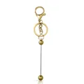 DIY metal beaded keychain in gold and silver finish with lobster clasp and round ring - Gold