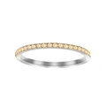 Minimalist silver ring featuring a continuous row of yellow channel-set zircons - November Light Yellow - Silver / US6 (52mm)