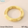 Bracciale rigido cavo in acciaio inossidabile placcato oro 18k con diametro interno 59x13mm - 59x13mm / Oro