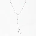 Minimalistische Y-Edelstahlhalskette mit silbernen Herzanhängern in langem Design - Herz (D565) / Silber