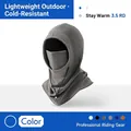 Dark grey winter balaclava hood with windproof thermal fabric and adjustable drawstring - One Size / Light Gray (2pcs Dralon Set)