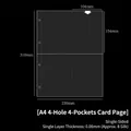 A4 4-pocket clear card page protector with 310x230mm size for photo collection - A4 4 Holes 4-Pocket Pages 10 Sheets 35#