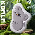 Cute gray and white koala-shaped coral fleece hand towel with soft embroidery - Ash Grey Koala / Smoke