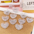 Transparent heart-shaped plastic clips for organizing stationery and sealing snacks - Clear