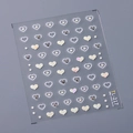 Laser holographic heart nail stickers with rhinestones for nail art design TL-217 - Heart Style (TL-217)