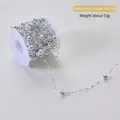 Silver bead chain 10m roll for Christmas tree decoration and festive event styling - Silver Fishing Line Bead Chain 10m