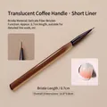 Pinceau liner court pour nail art avec manche marron et poils fins de 0,7 cm - N° 144 (Liner Court)