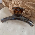 Tortoiseshell and blue acetate hair claw clip for elegant French style updos - 11.5CM / Marbled Glazed