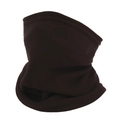 Winter thermal fleece neck warmer for skiing and cycling in dark brown windproof fabric - Fleece Lined Style / Single Layer Drawstring Style / Coffee