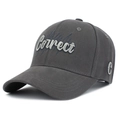 Casquette de baseball grise en coton avec broderie Correct blanche et visière courbée à 45° - Réglable / Gris