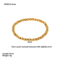 Detail showing dimensions of 4mm 18K gold-plated stainless steel bead bracelet - 4mm / Gold